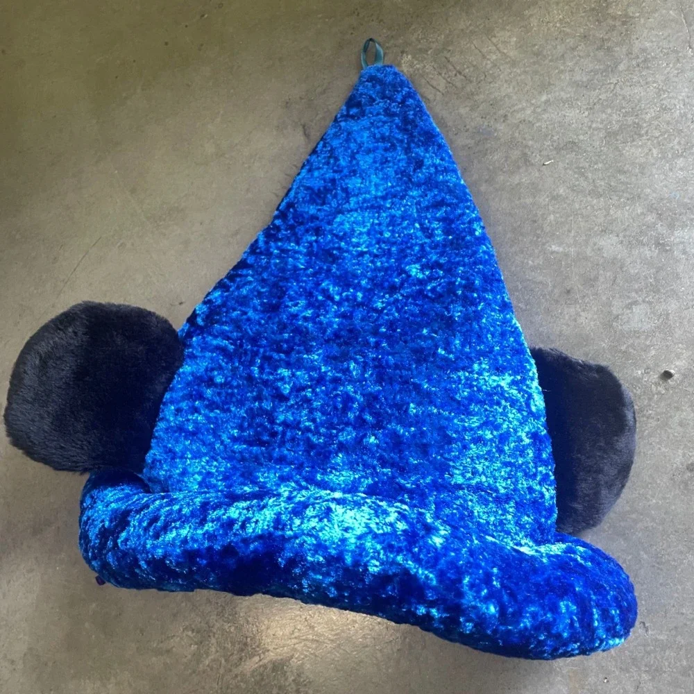 Disney Parks Sorcerer Mickey Mouse Fantasia Wizard Hat Plush Ears Blue Vintage